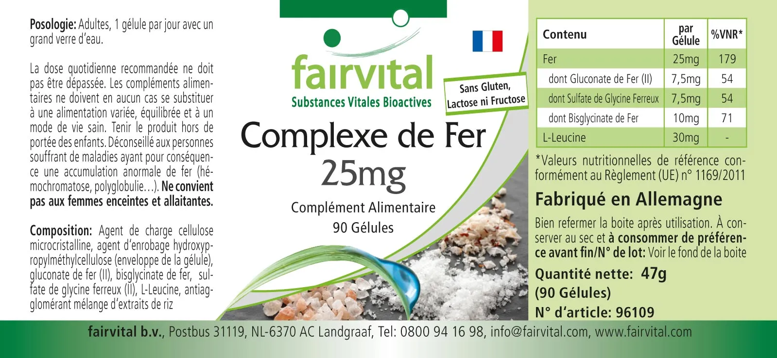 Eisen-Komplex 25mg - 90 Kapseln - Hochdosiert und Vegan | Fairvital