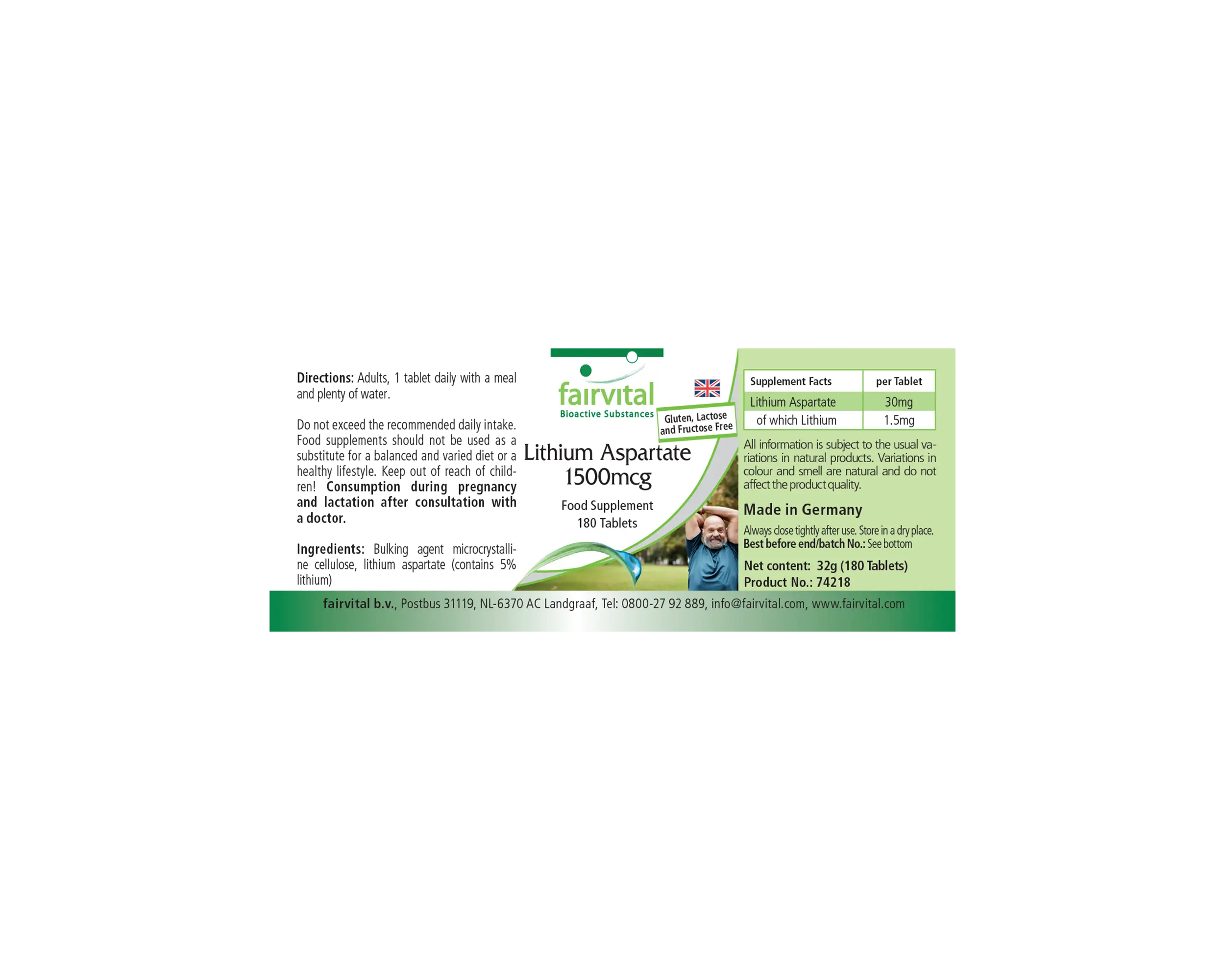 Lithiumaspartat 1500mcg - 180 Tabletten - Hochdosiert und Vegan | Fairvital