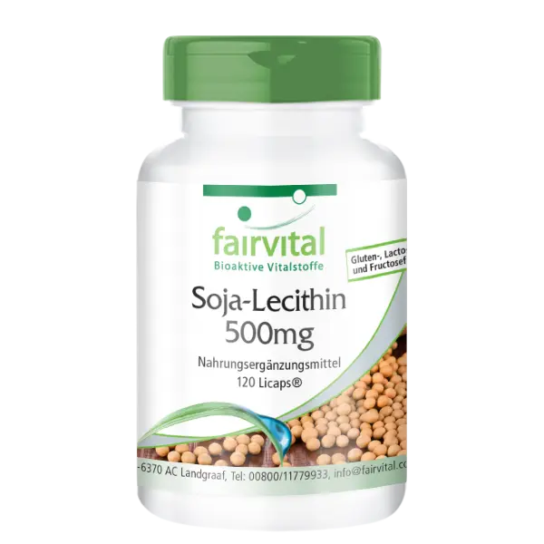 Soja-Lecithin 500mg - 120 LiCaps® - Hochdosiert und Vegan | Fairvital