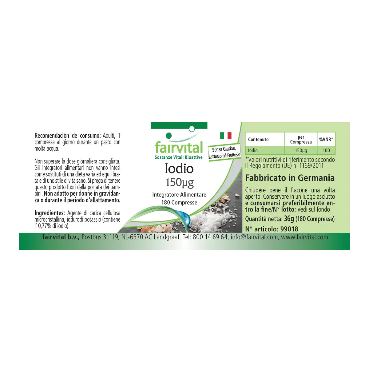 Jod 150 µg - 180 Tabletten - mit 150µg Jod pro Tablette - Hochdosiert und Vegan | Fairvital Jod 150 µg - 180 Tabletten - mit 150µg Jod pro Tablette - Hochdosiert und Vegan | Fairvital