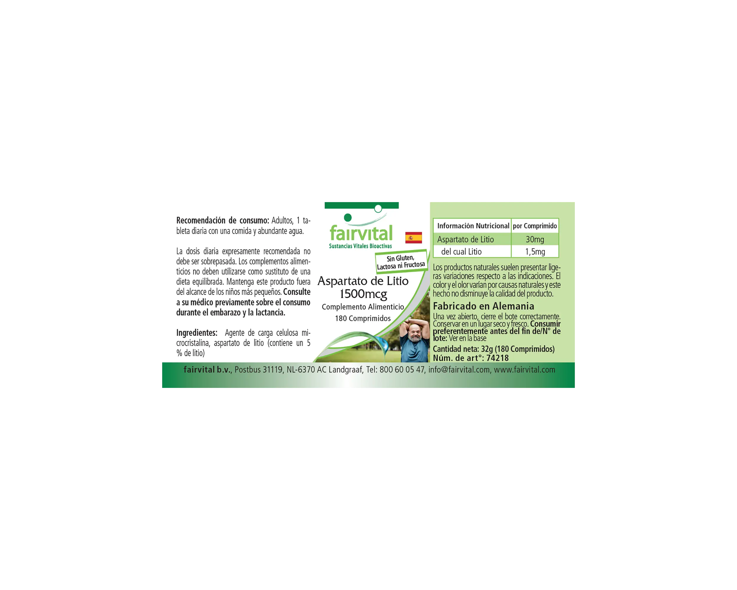 Lithiumaspartat 1500mcg - 180 Tabletten - Hochdosiert und Vegan | Fairvital