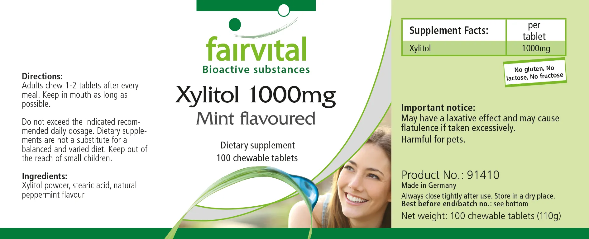 Xylit 1000mg mit Minzaroma