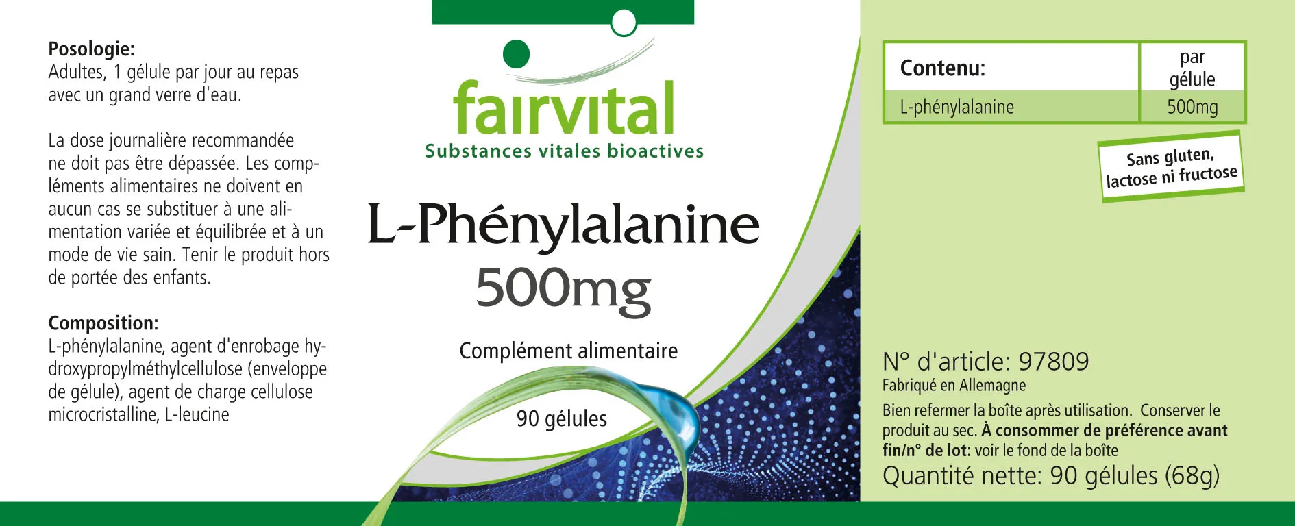 L-Phenylalanin 500mg-Hochdosiert- Vegan | Fairvital