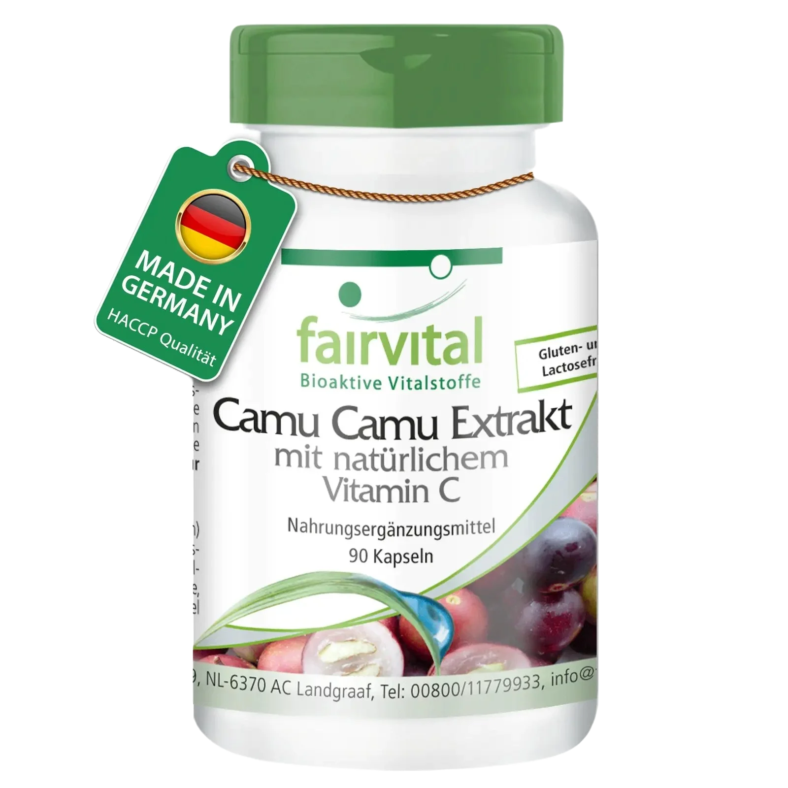 Camu Camu Extrakt mit natürlichem Vitamin C - 90 Kapseln - für Immunsystem, Kollagenbildung uvm. - Vegan | Fairvital
