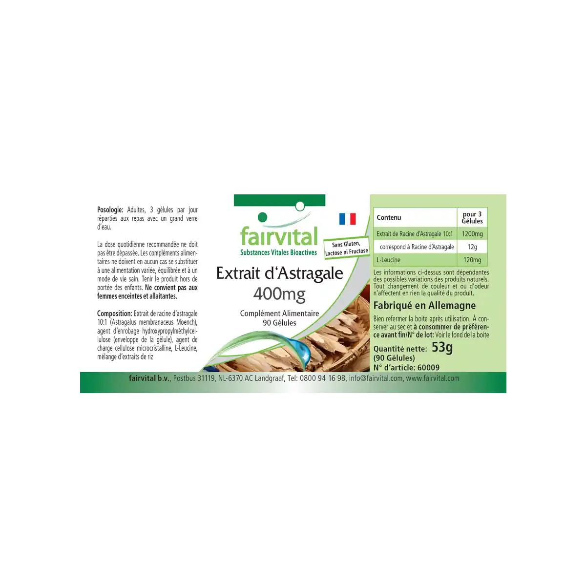 Astragalus Extrakt 400mg - 90 Kapseln - Hochdosiert und Vegan | Fairvital