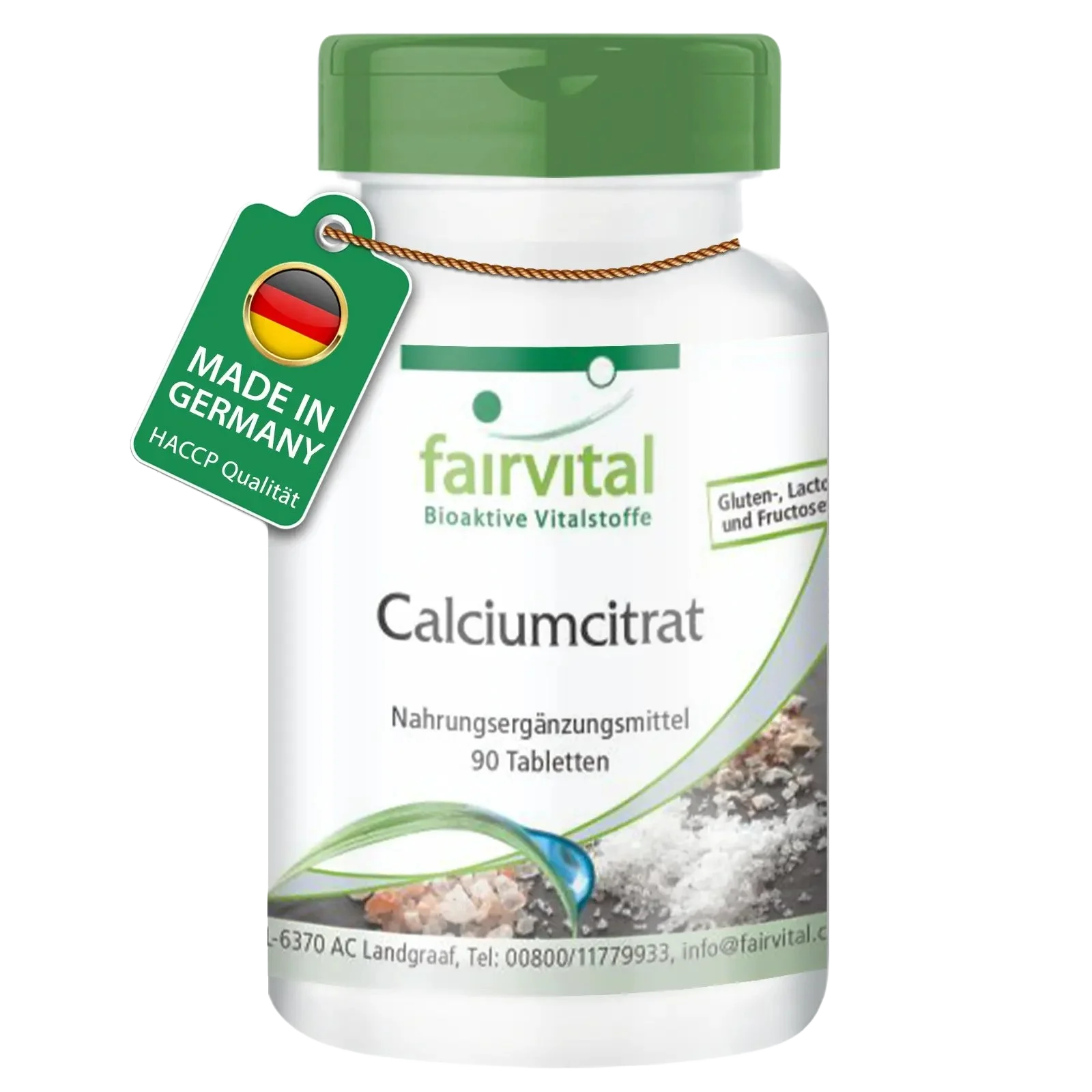 Calciumcitrat mit 300mg Calcium - für Knochen, Zähne und Muskeln - 90 Tabletten - Hochdosiert und Vegan | Fairvital