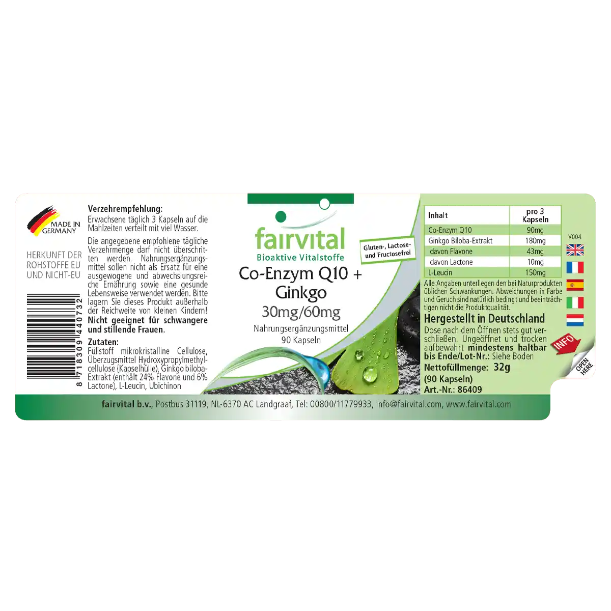 Co-Enzym Q10 plus Ginkgo | Fairvital