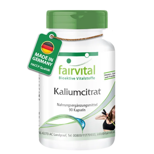 Kaliumcitrat 900mg - 90 Kapseln - Hochdosiert und Vegan | Fairvital