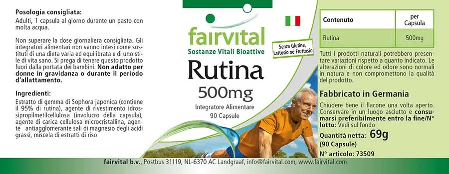 Rutin 500mg - 90 Kapseln - Sophora japonica - Hochdosiert und Vegan | Fairvital