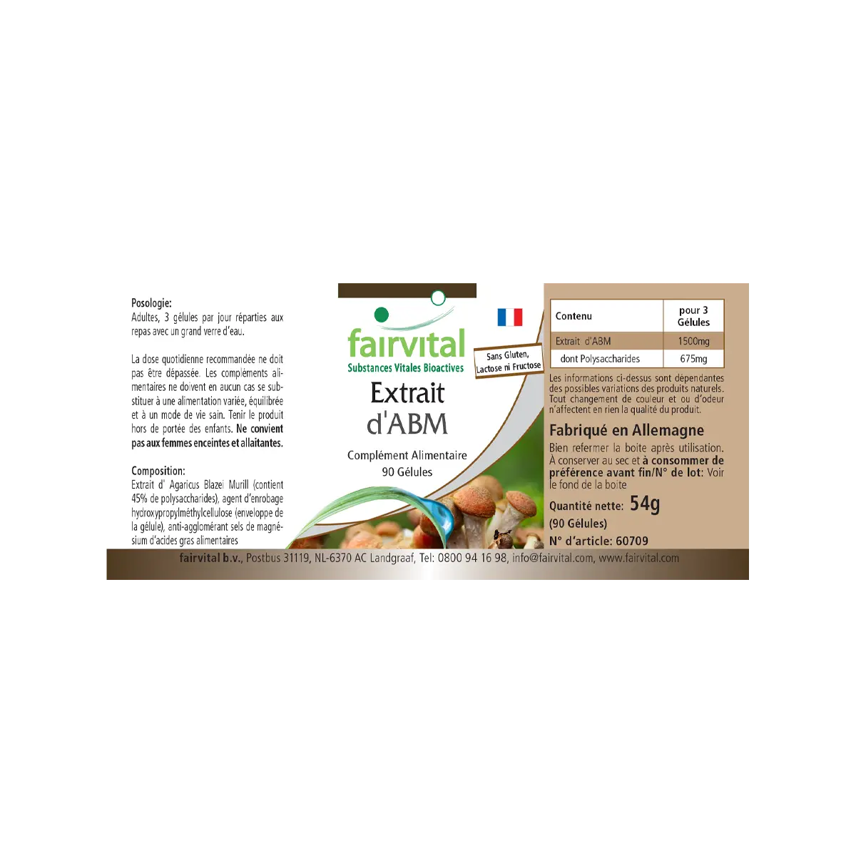 ABM (Agaricus blazei Murill) Extrakt - 90 Kapseln - Hochdosiert und Vegan | Fairvital
