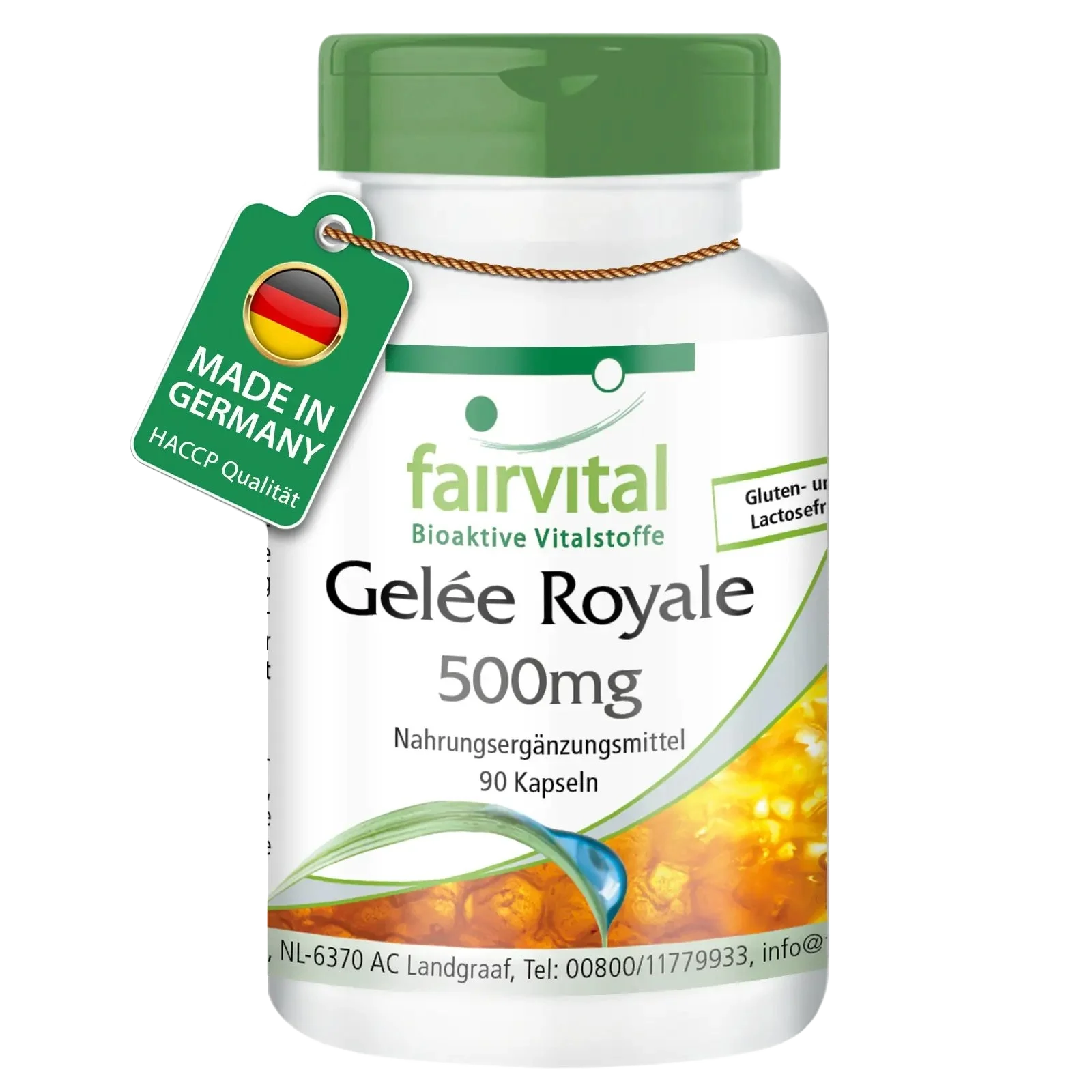 Gelee Royale 500mg - 90 Kapseln - standardisiert auf 4% 10-HDA - Hochdosiert | Fairvital