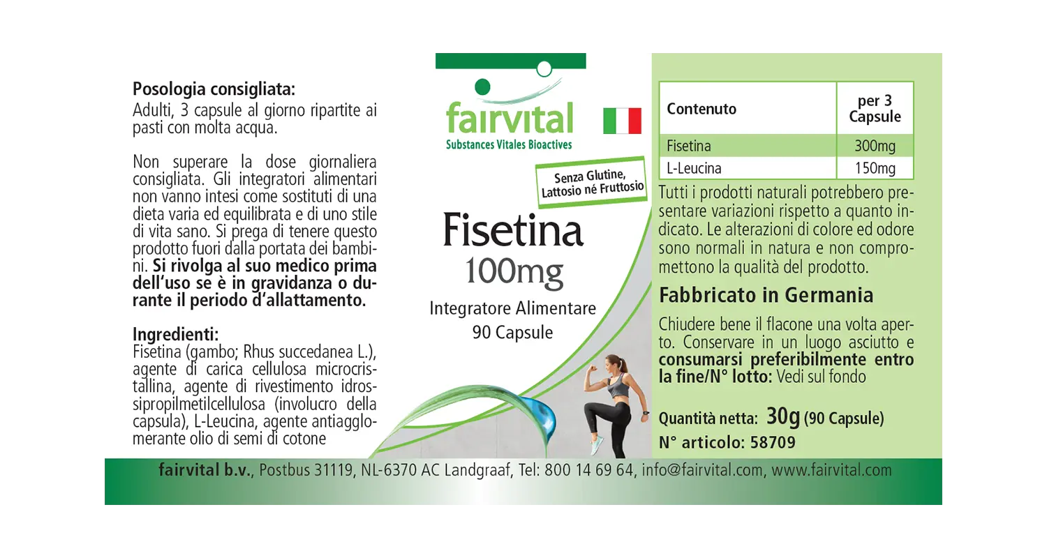 Fisetin 100mg - 90 Kapseln - aus japanischem Wachsbaum - Hochdosiert und Vegan | Fairvital Fisetin 100mg - 90 Kapseln - aus japanischem Wachsbaum - Hochdosiert und Vegan | Fairvital