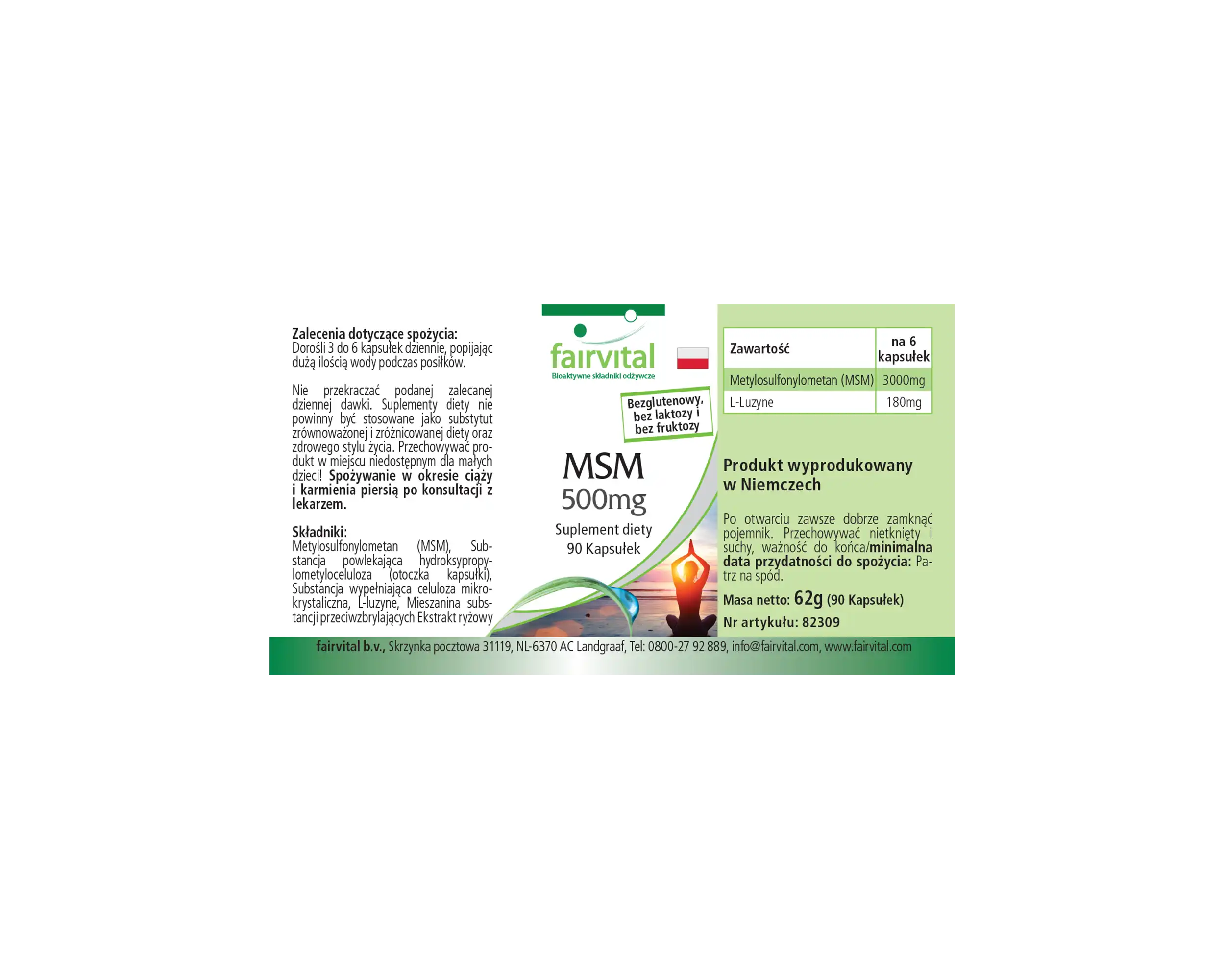 MSM 500mg - 90 Kapseln - Methylsulfonylmethan - Hochdosiert und Vegan | Fairvital