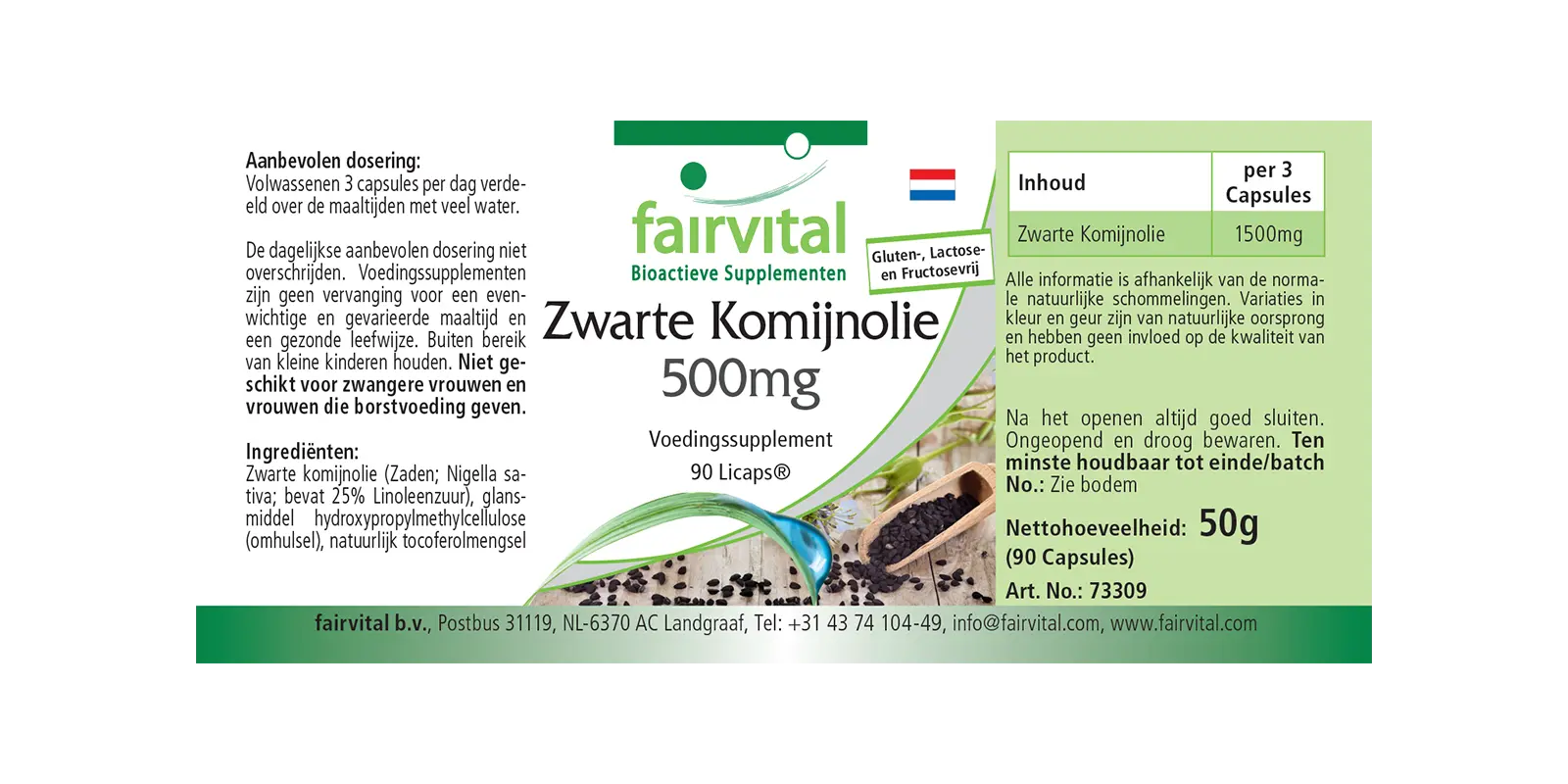 Schwarzkümmelöl 500mg Kapseln - 90 LiCaps® - Hochdosiert und Vegan | Fairvital