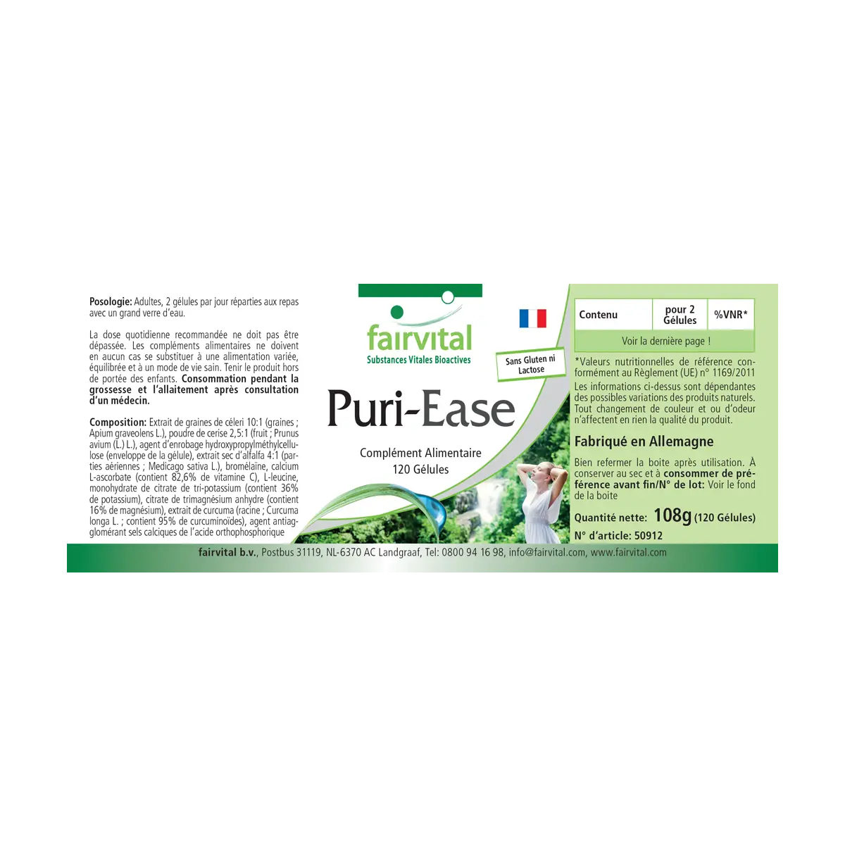 Puri-Ease - 120 Kapseln - mit Selleriesamen, Vitamin C - für Immunsystem, Nervensystem uvm. | Fairvital