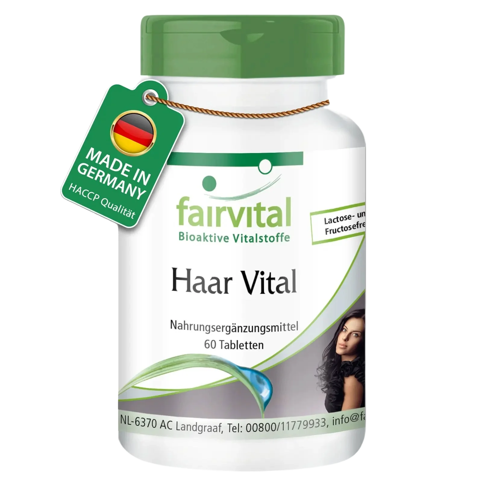 Haar Vital - 60 Tabletten - mit Vitamin B12, Biotin, Zink, Bierhefe uvm. - für Haare, Haut, Nervensystem uvm. | Fairvital