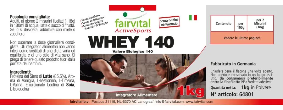 Whey 140 (1kg) Molkenprotein | Fairvital
