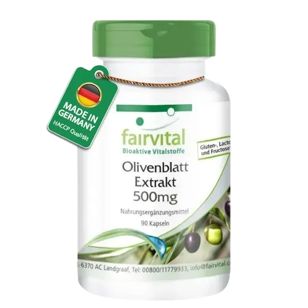 Olivenblatt Extrakt 500mg - 90 Kapseln - mit 20% Oleuropein - Olea europaea - Hochdosiert und Vegan | Fairvital