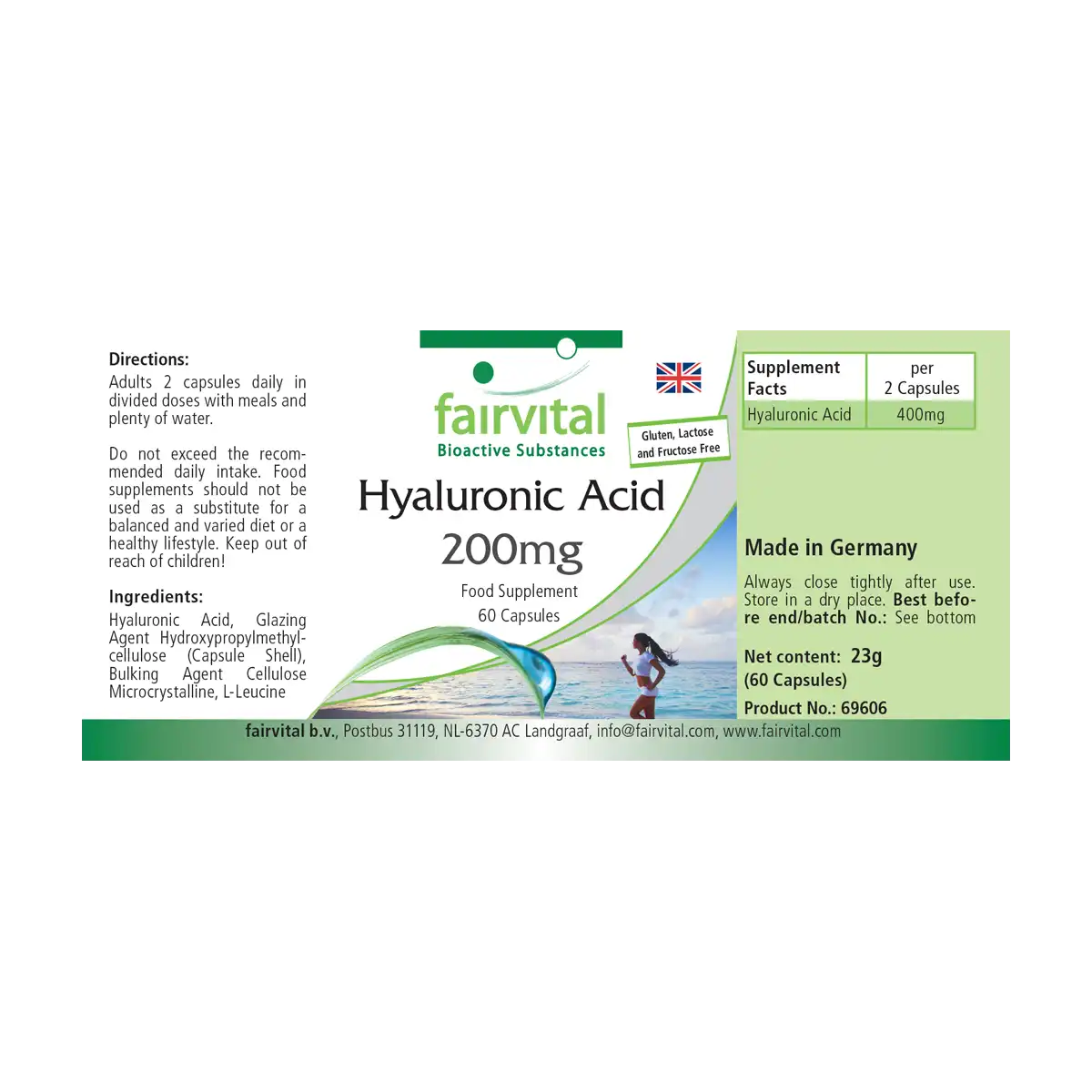 Hyaluronsäure 200mg - 60 Kapseln - Vegan | Fairvital
